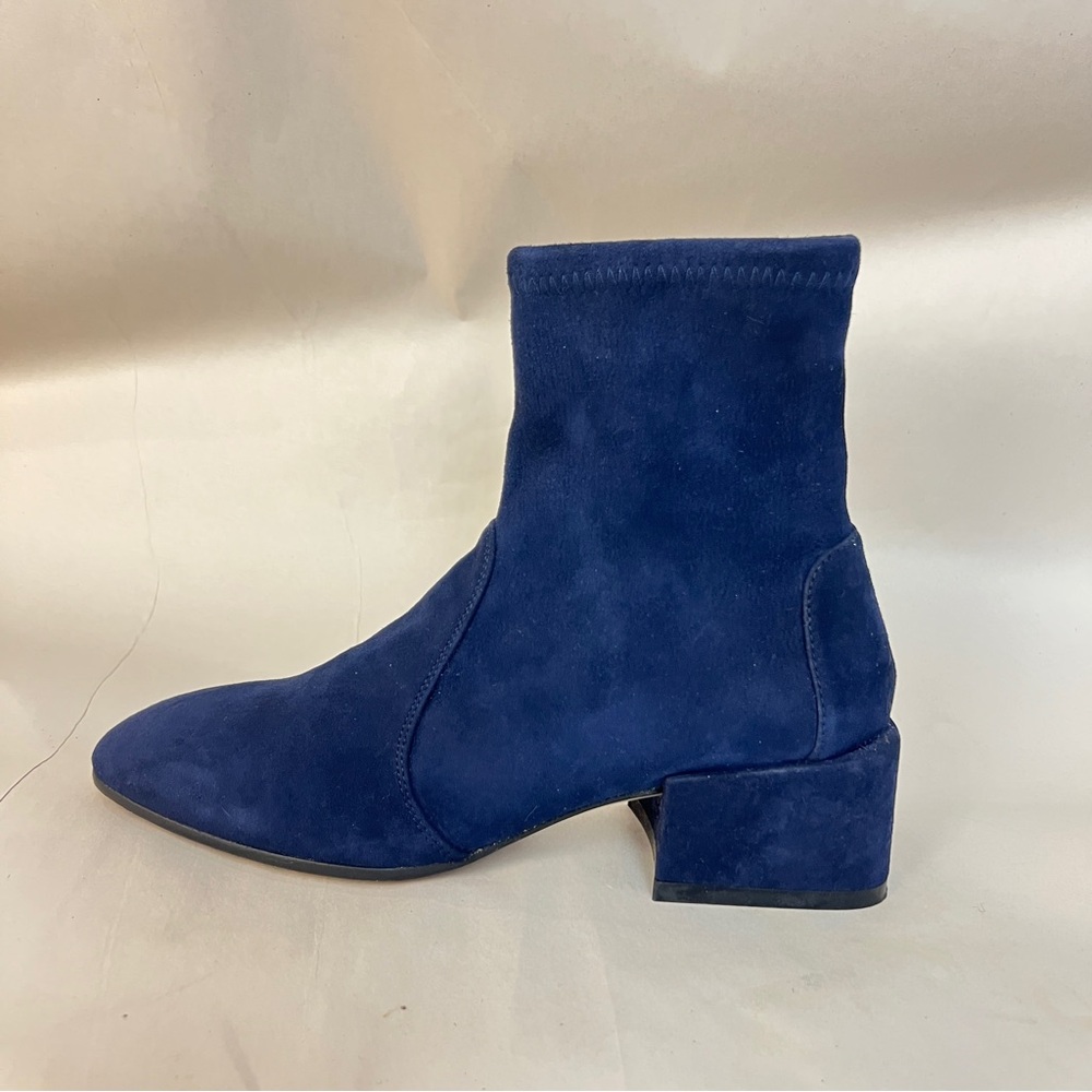 Stuart Weitzman Navy Blue Suede Ankle Boots